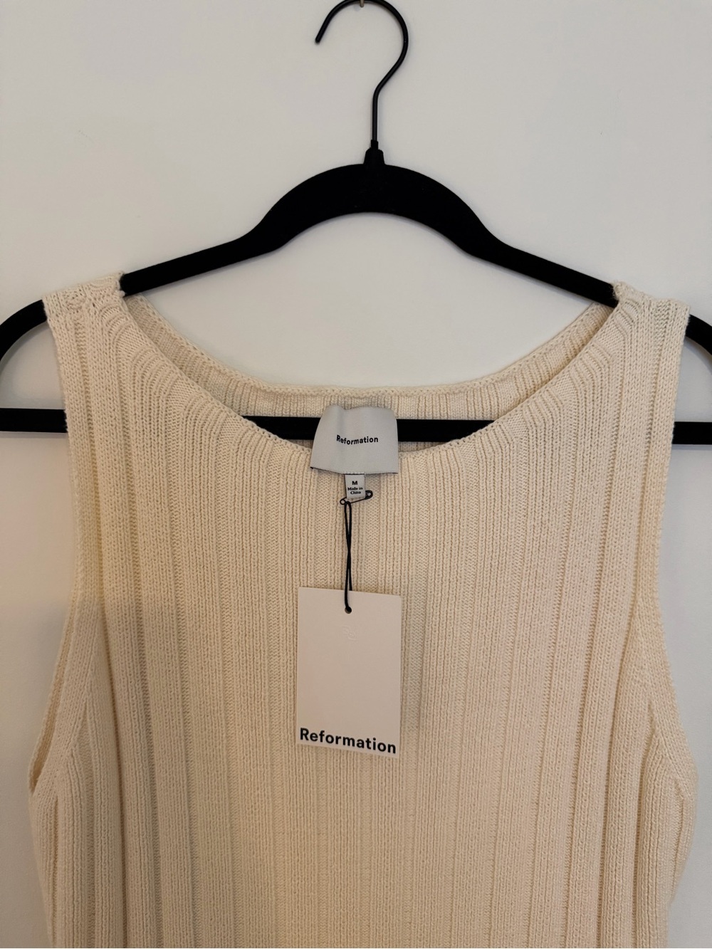 Reformation Cream Ribbed Sweater Dress - Picture 7 of 8